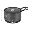 Garnek Turystyczny Aluminiowy Z Pokrywką 1000 ml Kempingowy Z Radiatorem