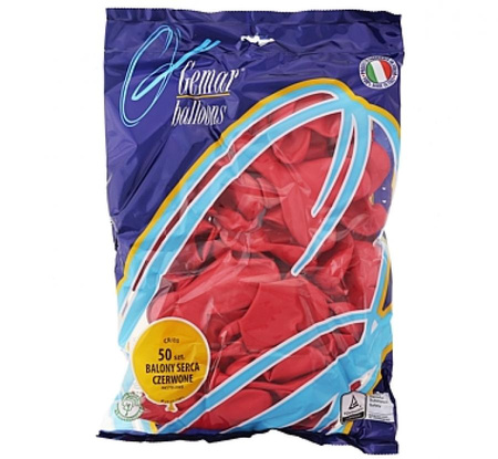 Balony Lateksowe Czerwone Serca Dekoracja Na Walentynki 10" - 50 szt.