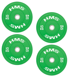 HMS Talerz Olimpijski Na Gryf Sztangę Gumowany Bumper Do Ćwiczeń 4 x 10 kg