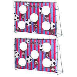 NILS 2x Bramka Piłkarska 215x150 cm + Siatka + Panel Do Celowania