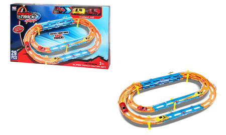 Tor Wyścigowy Samochodowy Owalny Pull Back Dla Dzieci + 4 Samochody