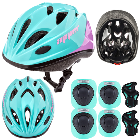 Kask Rowerowy Regulowany Dziecięcy Otwory Wentylacyjne + Zestaw Ochraiaczy