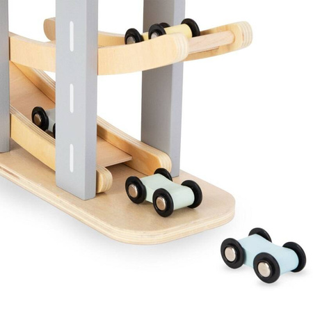 Tor Samochodowy Zjeżdżalnia Drewniany Duży Dla Dzieci 6 Pięter + 6 Autek