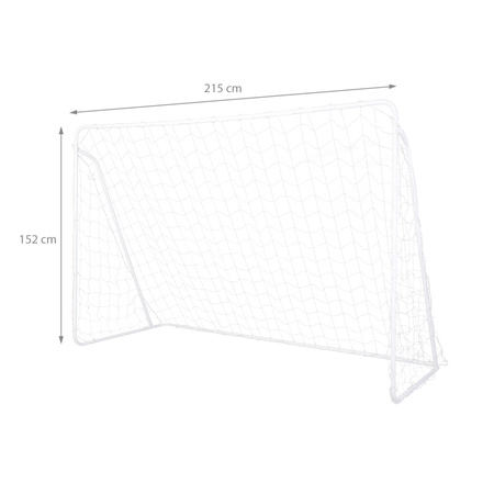 Siatka Do Bramki Piłkarskiej Metalowej Treningowej Biała 215x152x76 cm
