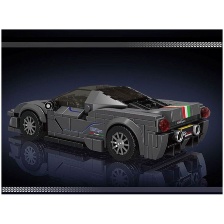 Klocki Konstrukcyjne Auto Samochód Wyścigowy 384 Elementy + Gablota MOULD KING