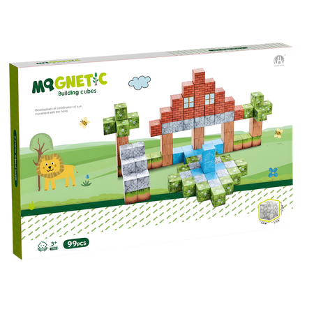 Klocki Magnetyczne Konstrukcyjne Zestaw 99 Elementów Edukacyjne Dla Dzieci