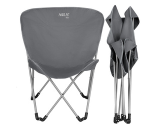 NILS Krzesło Turystyczne Campingowe Składane z Oparciem