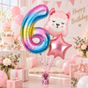 Balony Foliowe Na 6 Urodziny Dla Dziewczynki Alpaka + Gwiazda + Cyfra 3szt.