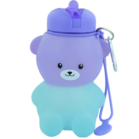 MERKAN Butelka Sportowa Bidon Silikonowy Na Wodę Miś 600 ml