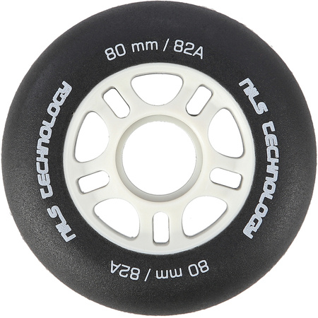 Kółka Do Łyżworolek Kauczukowe Zestaw 8 szt. Czarne Matowe 80 mm NILS