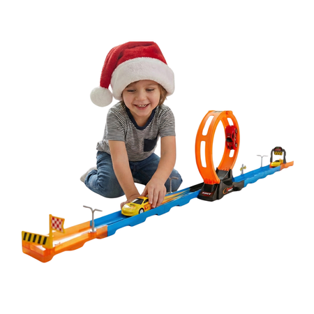 Tor Wyścigowy Samochodowy Pull Back Dla Dzieci 150 cm + Samochód TLD