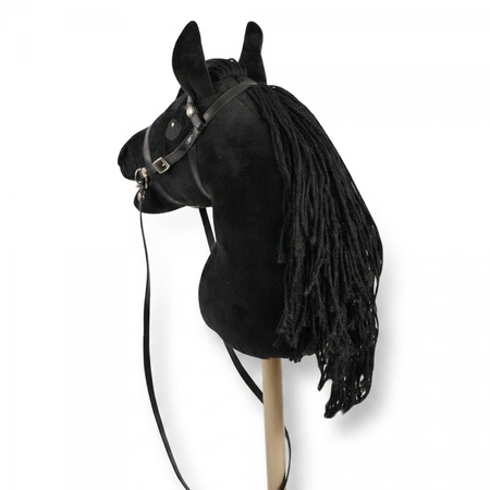 Hobby Horse Konik Na Patyku Kiju Do Skakania Z Grzywą Czarny MAMABRUM