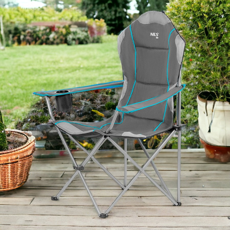 NILS Krzesło Plażowe Turystyczne Składane Kempingowe Ogrodowe + Pokrowiec