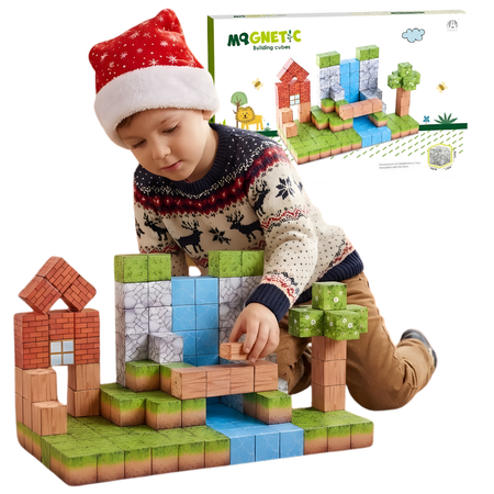 Klocki Magnetyczne Konstrukcyjne Zestaw 157 Elementów Edukacyjne Dla Dzieci