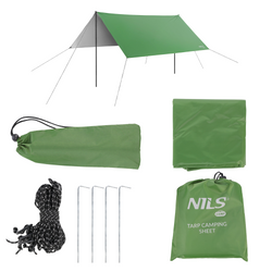 Tarp Płachta Biwakowa  Wodoodporna Turystyczna 3x3 m Przeciwsłoneczna NILS