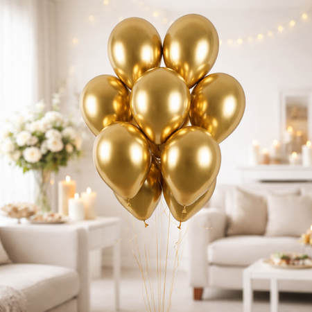 Balony Lateksowe Złote Klasyczne Chromowane Na Ślub Wesele 13" 100 szt.