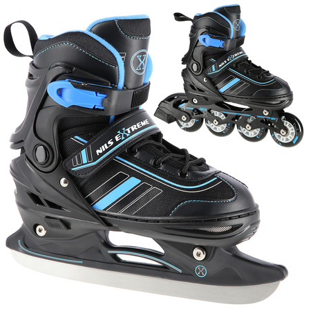 NILS 2w1 Łyżworolki Rolki Rekreacyjne Łyżwy Regulowane Młodzieżowe