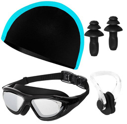 Zestaw Dziecięcy Do Wody Okularki Pływackie + Czepek + Zatyczki
