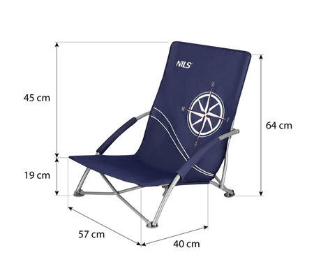 NILS Leżak Krzesło Plażowe Turystyczne Składane