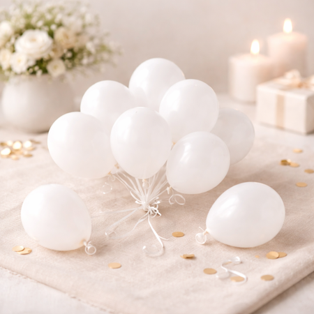 Balony Białe Klasyczne Pastelowe Lateksowe Na Wesele Komunię 5" 100 szt.