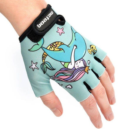 METEOR Rękawiczki Rowerowe Na Rower Dla Dzieci Krótkie Na Rzep