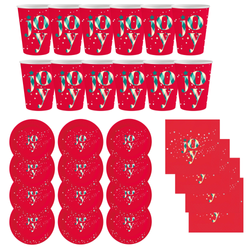 Zastawa Stołowa Na Boże Narodzenie 12xTalerzyki + 40xSerwetki + 12xKubeczki