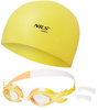 NILS Dziecięcy Zestaw Pływacki Regulowane Okularki + Czepek 
