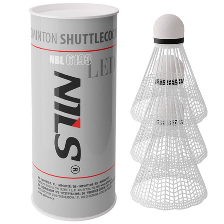 NILS Komplet 3x Lotki Do Badmintona Nylonowe LED