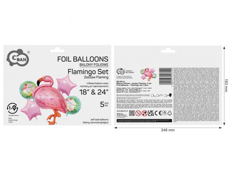 Balony Foliowe Zestaw Flaming Na Przyjęcie Imprezę Urodziny Dla Dziecka