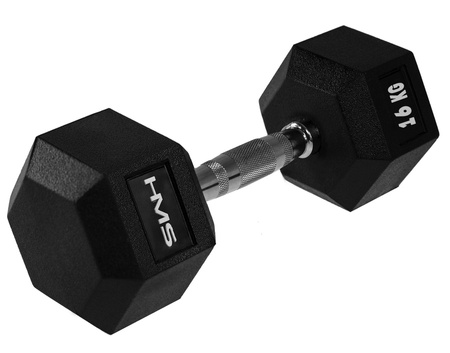 HMS Zestaw Hantli Ciężarków Gumowanych HEX PRO Do Ćwiczeń Treningu 2x16 kg