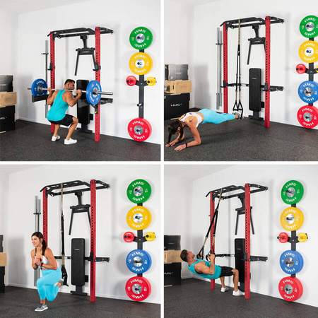 Wielofunkcyjna Klatka Treningowa Domowa Siłownia + Składana Ławka HMS