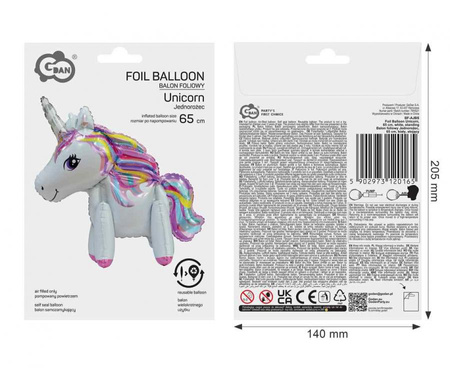Balon Foliowy Jednorożec Na Imprezę Urodziny Przyjęcie Dla Dziecka 65 cm
