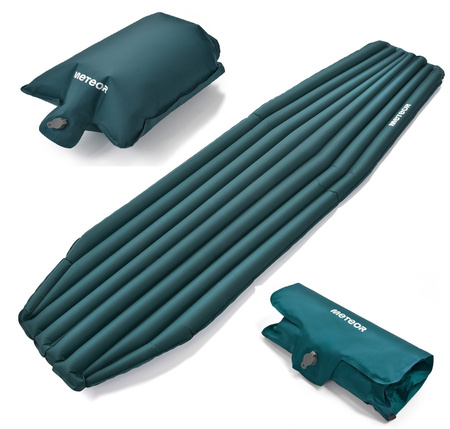 Materac Nadmuchiwany Turystyczny Kempingowy 190x56 cm + Pompka METEOR  2w1 