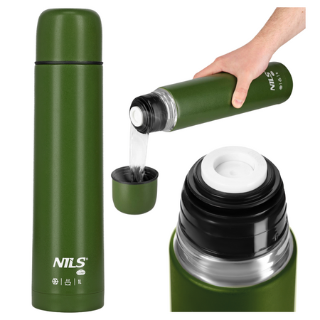 Termos Turystyczny Próżniowy Stalowy Butelka Termiczna Na Kawę 1000 ml NILS	