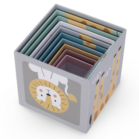 Wieża Piramidka Do Układania Dla Dzieci Zwierzęta i Cyfry 10 Elementów MAMABRUM