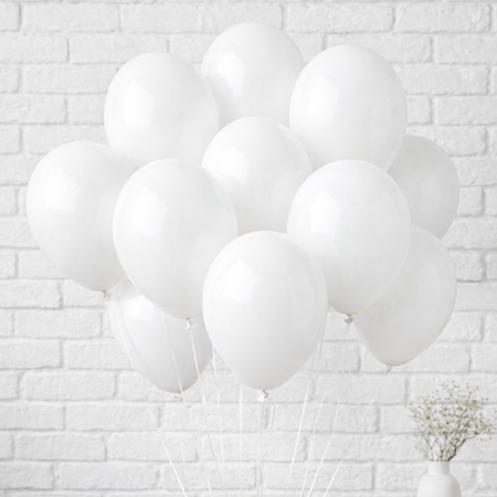 Balony Białe Klasyczne Pastelowe Na Komunię Ślub Wesele 10" GEMAR 100 szt.