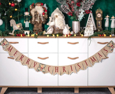 Girlanda Papierowa Merry Christmas 250 cm Wisząca Na Święta Boże Narodzenie