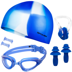 Zestaw Pływacki 3w1 Regulowane Okularki + Czepek + Zatyczki