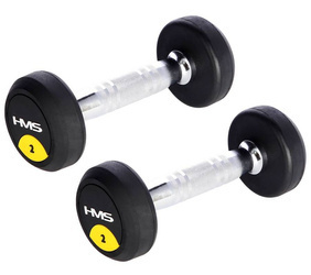 Hantle Ciężarki Gumowane Chromowane Do Ćwiczeń Fitness Treningu 2x2 kg