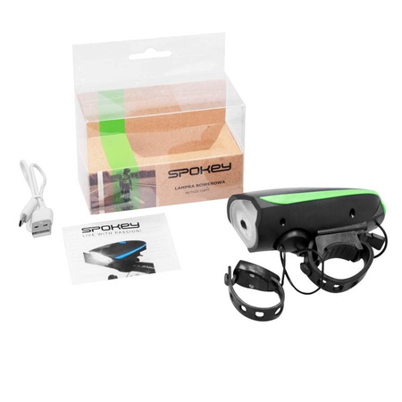 SPOKEY Lampa Latarka Rowerowa Przednia Z Klaksonem