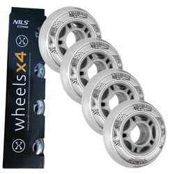 Kółka Do Łyżworolek Kauczukowe Zestaw 4 szt. Przezroczyste 72 mm NILS