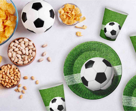 Zastawa Stołowa Jednorazowa Talerzyki + Kubeczki + Serwetki Piłka 44 szt.