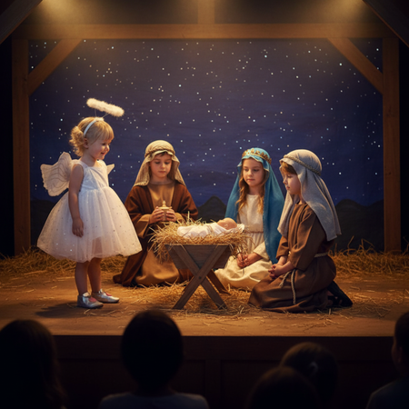 Strój Kostium Przebranie Aniołka Sukienka Skrzydła + Aureola Na Jasełka