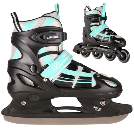 2w1 Łyżworolki Rolki Rekreacyjne Łyżwy Regulowane Młodzieżowe z Wymienną Płozą