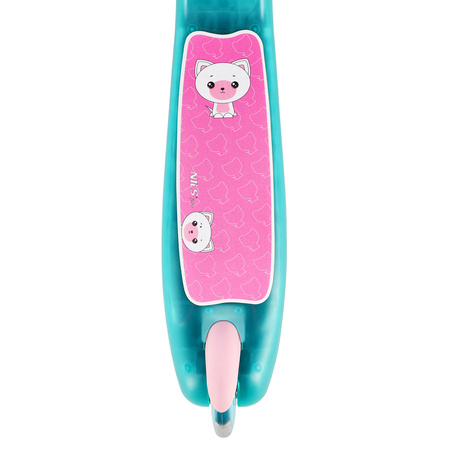 Hulajnoga Trójkołowa Dla Dzieci Balansowa Turkusowa Regulowana Kółka LED