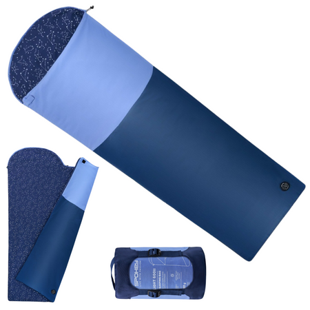 Śpiwór Turystyczny Mumia Lekki Z Kapturem Kempingowy Z Pokrowcem 210x75 cm + Karimata