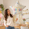 Balon Foliowy Gwiazdka Happy Birthday Na Przyjęcie Imprezę GODAN 56x85 cm