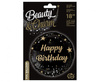 Balon Foliowy Dekoracyjny Imprezowy Na Urodziny Happy Birthday Czarny 18"