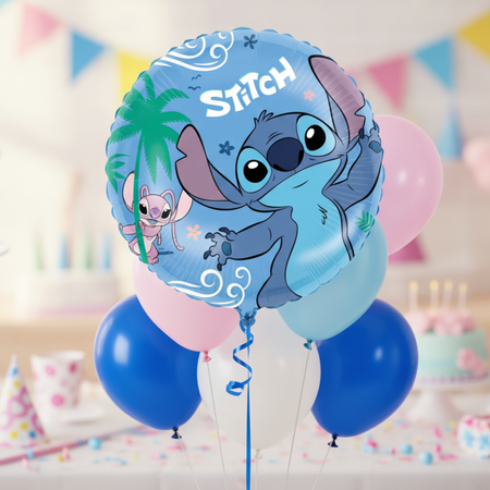Balon Foliowy STITCH & ANGEL 46 cm Dekoracyjny Na Urodziny Przyjęcie