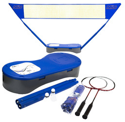 NILS Zestaw 2w1 Siatka Do Badmintona i Tenisa + 2 Rakietki + 2 Lotki W Walizce